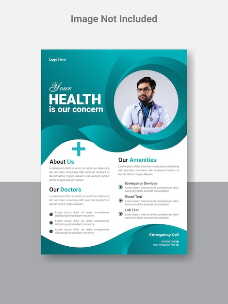 Vettore volantino medico multiuso aziendale e modello di copertina di design vettoriale e brochure