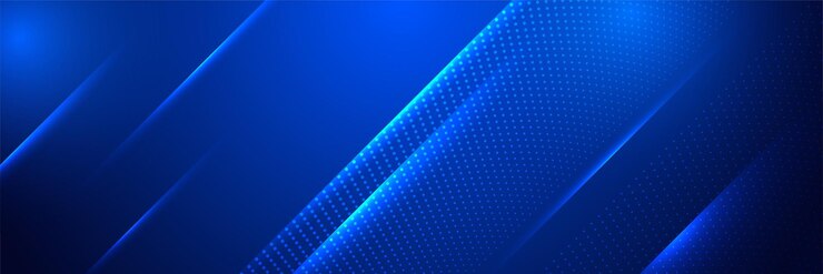 Vector corporate neon style blue wide banner design background abstract 3d banner design with dark blue technology geometric background vector illustration