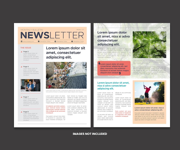 Vector corporate newsletter editorial layout