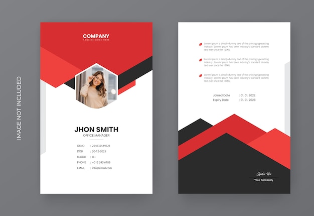 Vector corporate office employee id card template