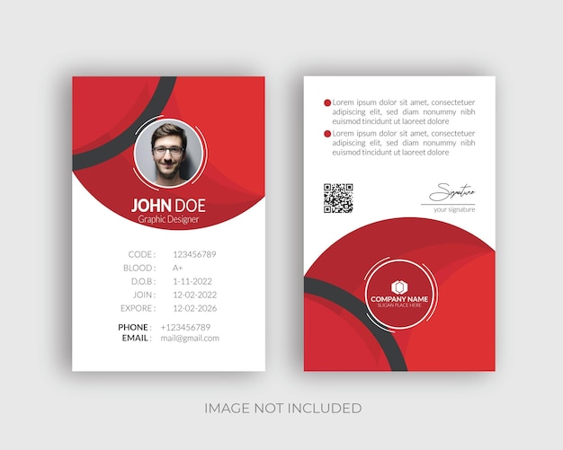 Corporate office employee id card template