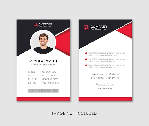 Vector corporate office employee id card template