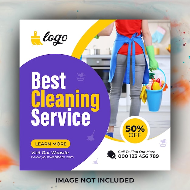 Corporate office and house cleaning service business promotion social media post or web banner