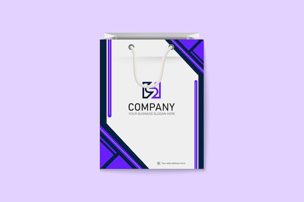 Корпоративный официальный бумажный документ дизайн сумки для покупок