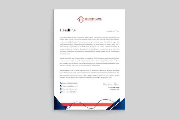 Corporate official professional trendy newest minimal letterhead design template