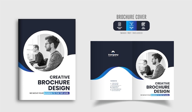 企業またはビジネスパンフレットの表紙デザインテンプレートレイアウトテーマ
