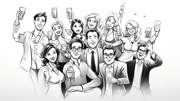 Corporate party cartoon vector