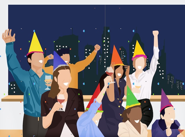 corporate party illustration
