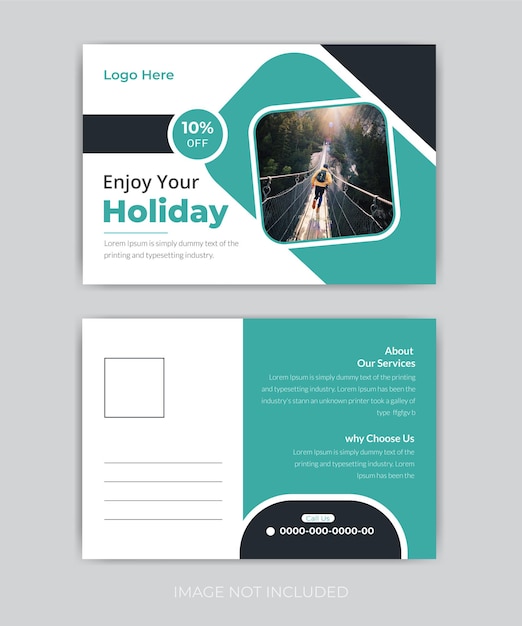 벡터 여행 에이전시를 위한 기업 포스트카드 디자인