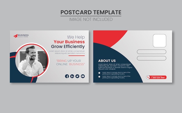 Corporate postcard design template premium vactor eps Premium Vector