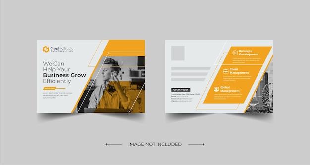 Vector corporate postcard design template premium vector