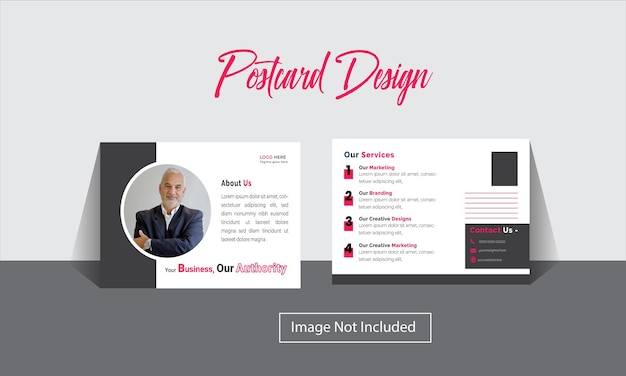 Vector corporate postcard design template for professional business