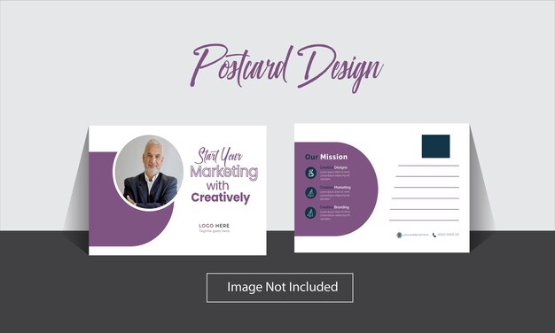 Vector corporate postcard design template for professional business