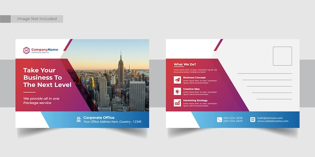 Vector corporate postcard design template