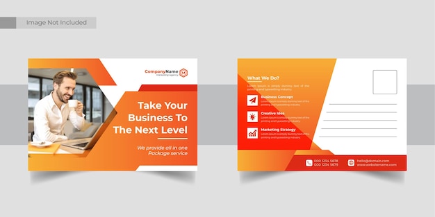 Vector corporate postcard design template