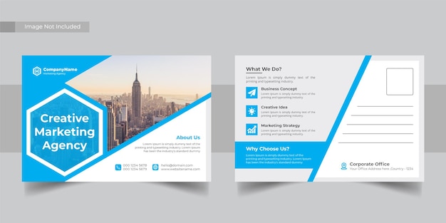 Vector corporate postcard design template