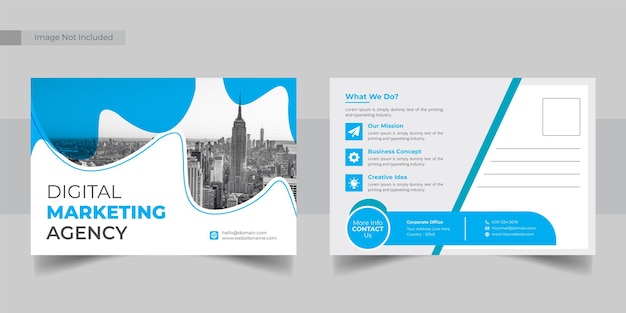 Vector corporate postcard design template