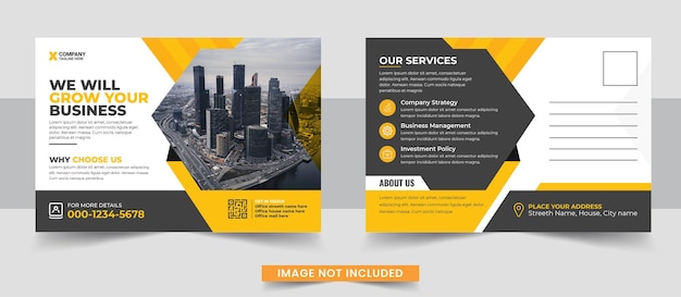 Vector corporate postcard design template