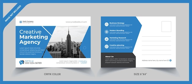 Vector corporate postcard design template