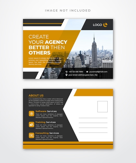 Vector corporate postcard design template