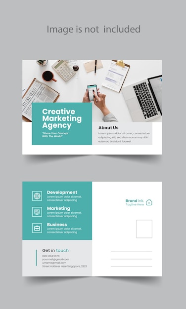 Vector corporate postcard design template