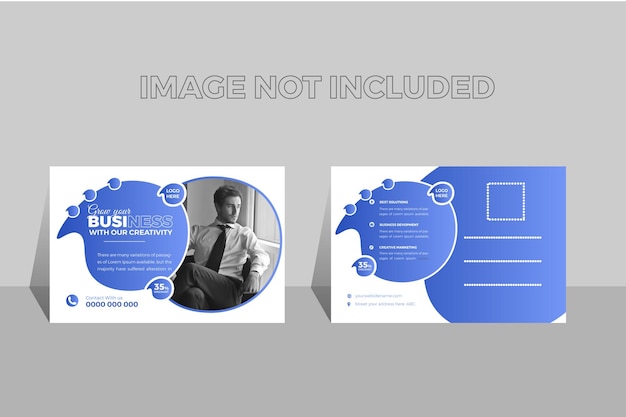 Corporate Postcard Design Vector Template