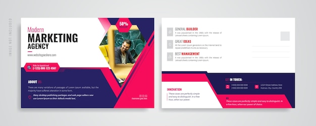 Vector corporate postcard template design vector