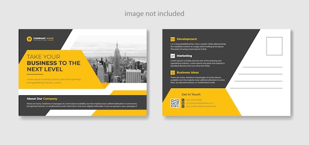 Corporate postcard template with creative design premium vector Premium Vector