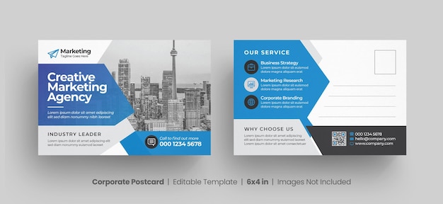 Vector corporate postcard template