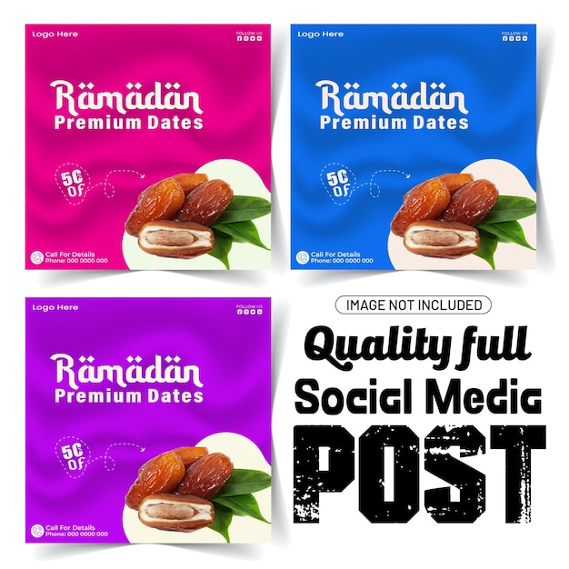 Vettore corporate premium ramadan food post design per i social media