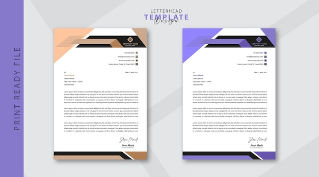 Corporate Premium Vector Letterhead Template Design