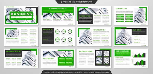 corporate presentation editable layout with minimalist and abstract style