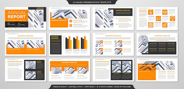 corporate presentation template design with minimalist concept and modern layout