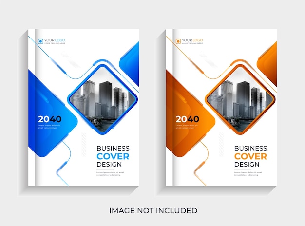 Corporate professional Annual book cover design set premium vector