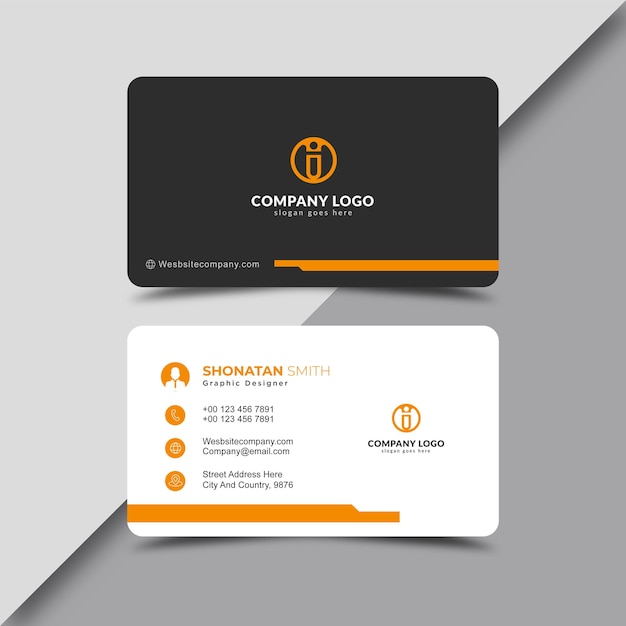 Corporate professional business card Premium Vector