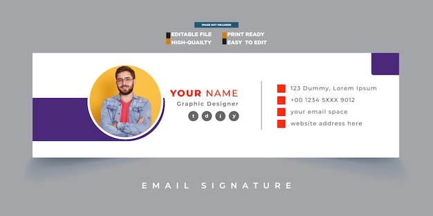 Vector corporate professional creative and modern email signature vector template