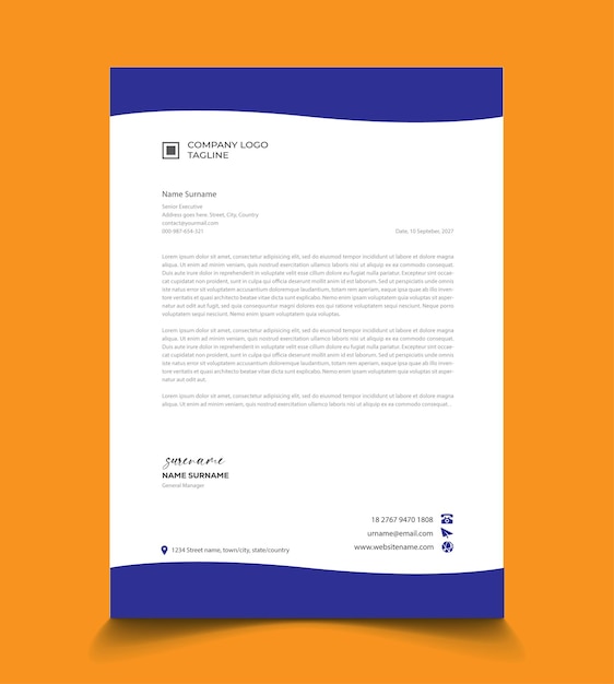 Corporate Professional Letterhead Design Template