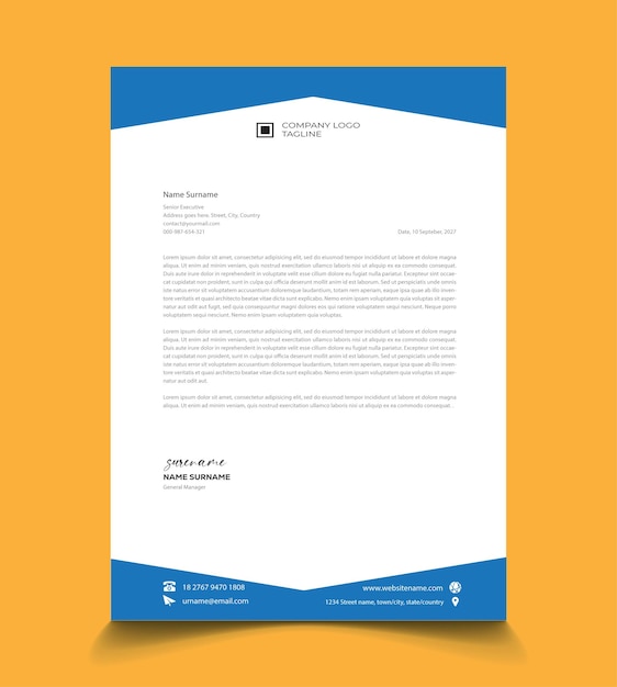 Corporate Professional Letterhead Design Template