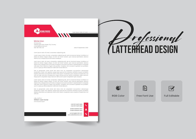 Corporate and professional  letterhead template design for your business