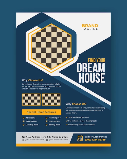 Corporate real estate agency flyer template design