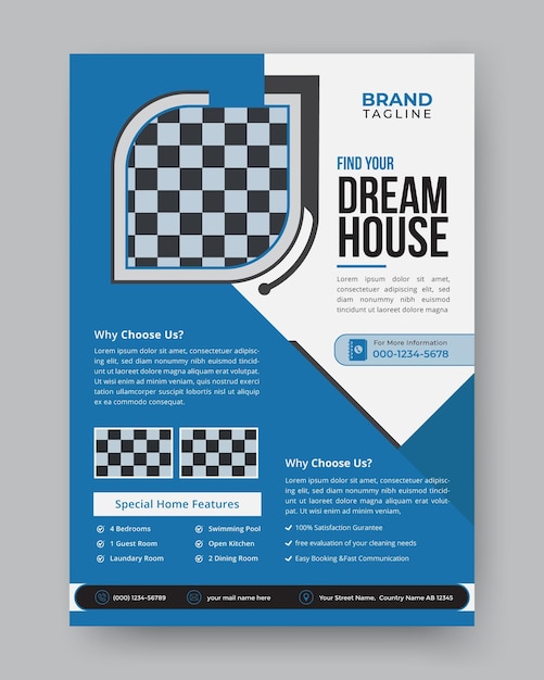 Corporate real estate agency flyer template design