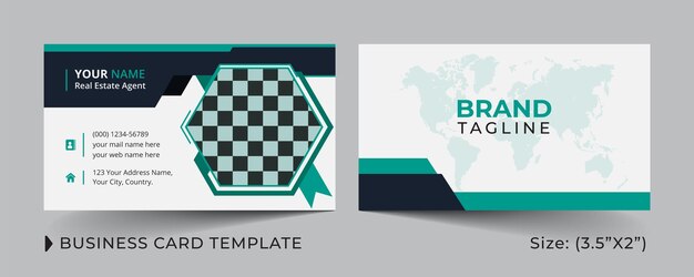 Vector corporate real estate business card template design