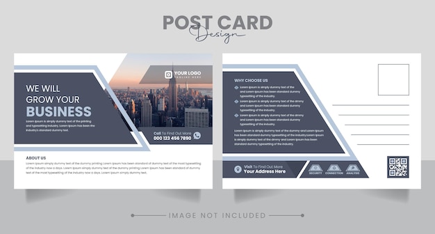 Vector corporate real estate business postcard design template vector