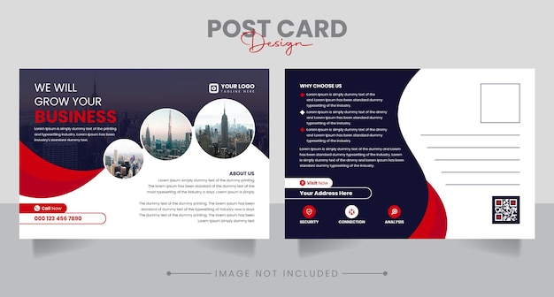 Vector corporate real estate business postcard design template vector