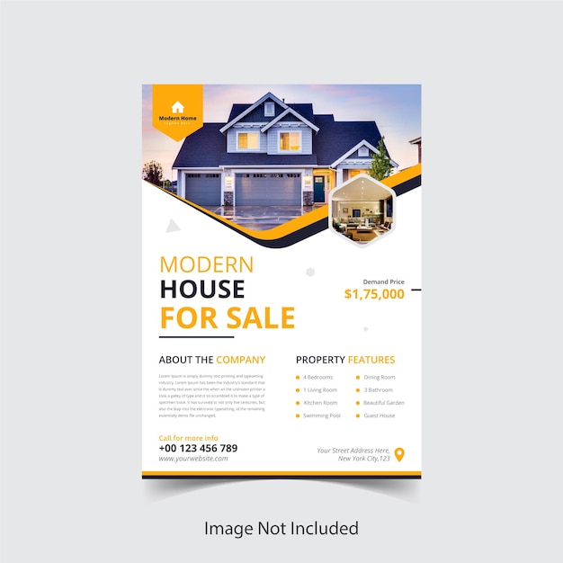 Corporate real estate flyer design and home for sale template