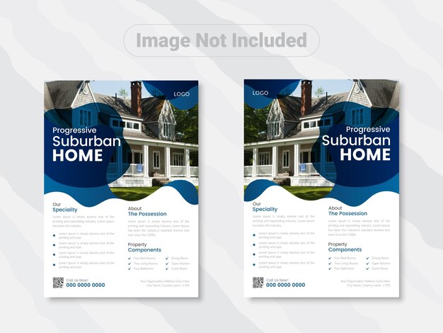 corporate real estate flyer design template in a4 size flyer for a suburban home