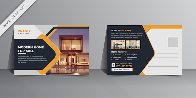 Corporate real estate postcard design template