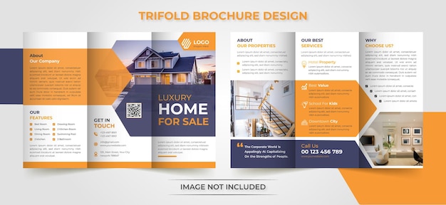 Vector corporate realestate professional modern creative business trifold brochure template vector design