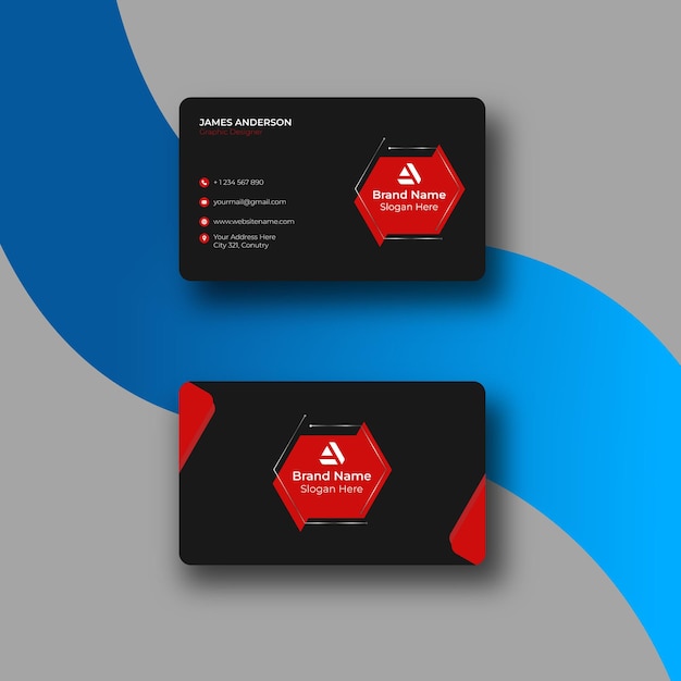 Corporate red and black business card