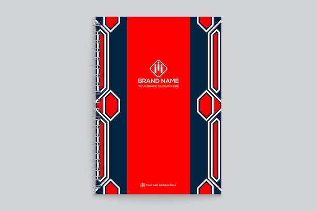 Corporate red and black notebook cover design